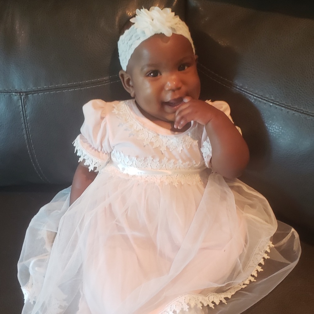 Infant girl formal dress W/ matching headband